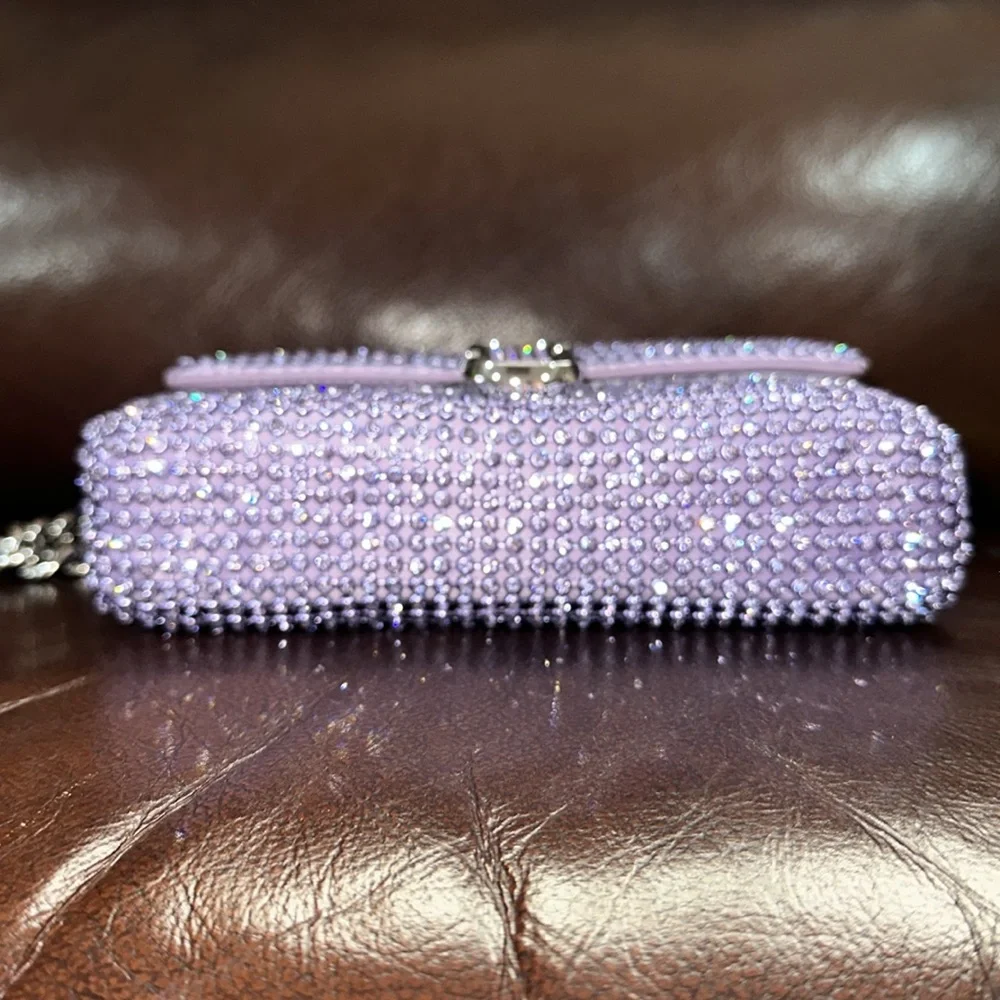 🔥🔥🔥NEW Marc Jacobs The Rhinestone J Purple Shoulder Bag - Picture 13 of 16